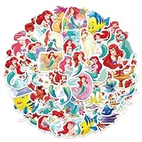 50PCS Mermaid Stickers, Cute Mermaid Stickers for Girls, Vinyl Waterproof Kawaii Mermaid Princess Decals for Laptop Scrapbooking Journaling Water Bottles