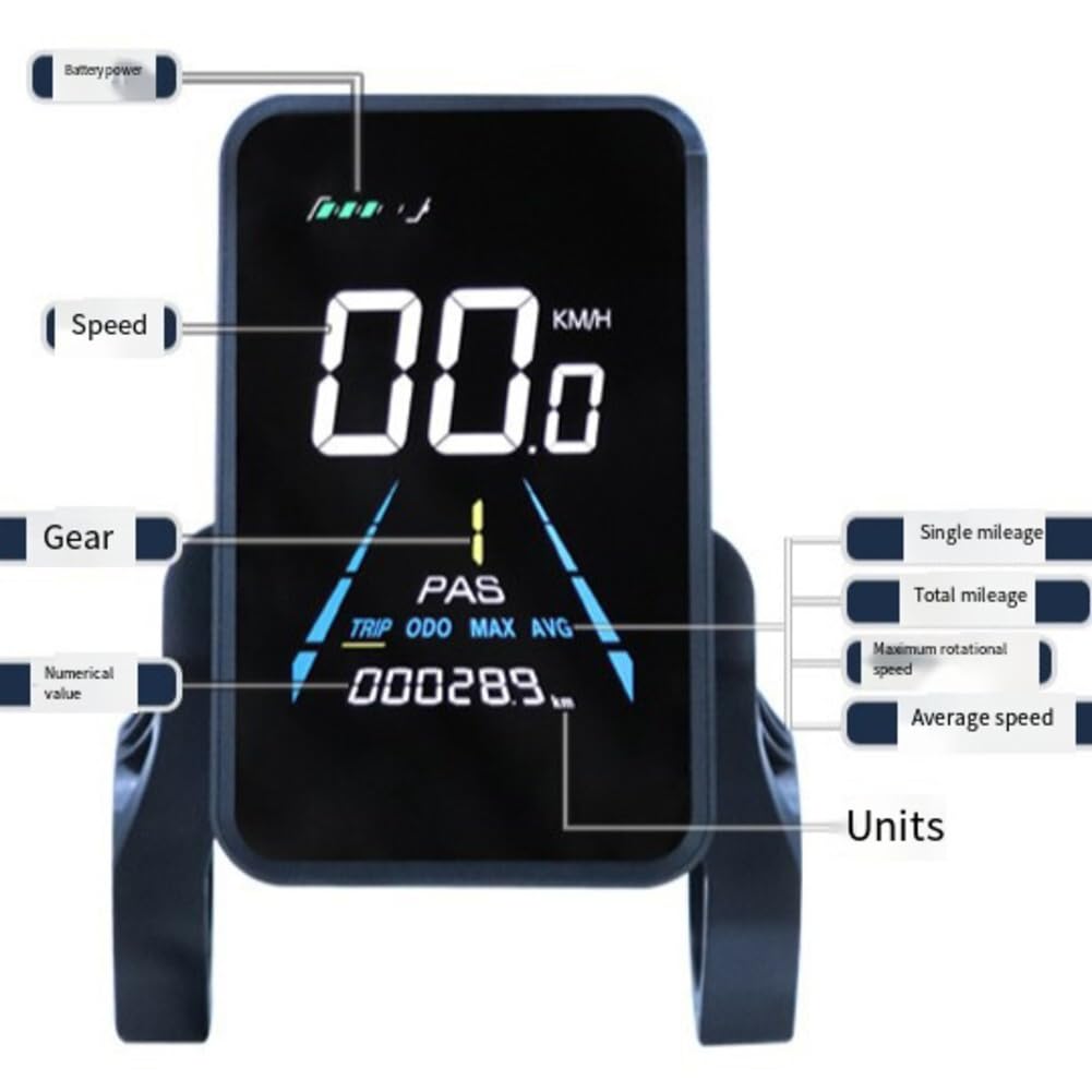 Schermi di visualizzazione LCD per bici elettrica NC-81F Impermeabile Dashboard Computer Pannello bici elettrica Cruscotto Mountain Bike Computer Velocità Cadenza Monitor