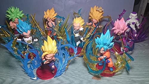 Image of Trunkin Dbz Set Of 9 Action Figures Set Z Vegeta Son Goku Super Saiyan Anime Figures Model Polyvinyl Chloride 3D Figures Weeb Manga Collectible Figurines,Multicolor