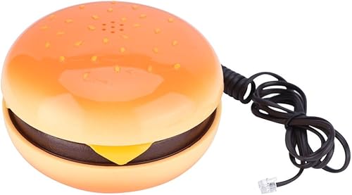 Teléfono de hamburguesa, novedoso teléfono retro con marcación de frecuencia de voz y función de flash, decoración única de escritorio en forma de