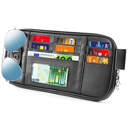 Da-byCar-Sun-Visor-OrganizerBlackAuto-Interior-Accessories-Pocket-Organizer-Registration-and-Document-Holder-Personal-Belonging-Storage-Pouch-Organizer-Interior-Accessories-Pocket