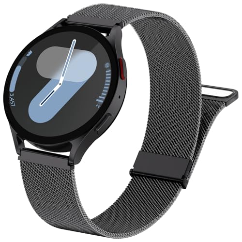 GEAK Metal Bands Compatible with Galaxy Watch 7 Band 6 5 4 FE Active 2 40mm 44mm/Galaxy 5 pro 45mm/Classic, 20mm Stainless Steel Milanese Mesh Loop Magnetic Strap for Samsung Watch Bands Women Men