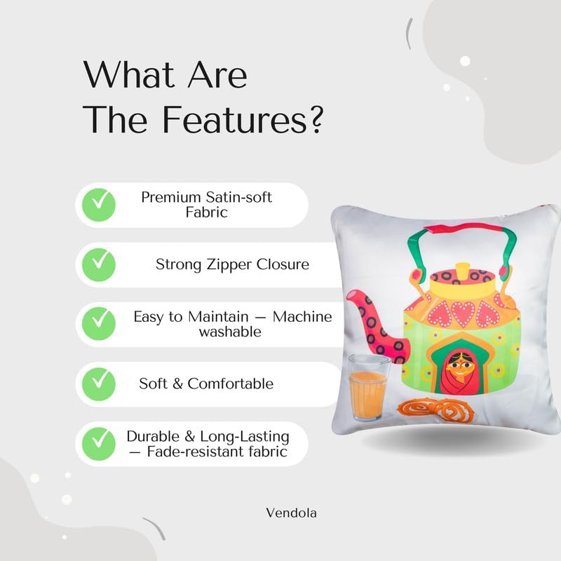 Image of Decorative Satin Sofa Cushion Covers Set of 5, 16 x 16 Inches, Multicolor Floral Printed Pillow Covers for Living Room, Bedroom, Couch & Sofa, Soft Glossy Fabric, Zipper Closure