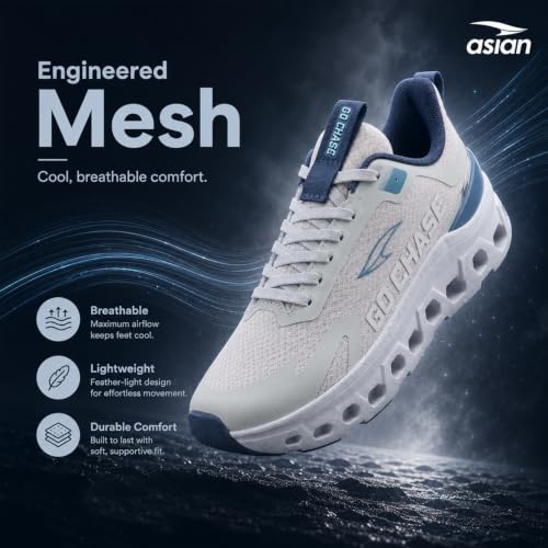 Image of ASIAN Quantum-56 Men's Running Shoes with Stylish Air Coil Sole, Breathable Knit Upper, Lightweight & Memory Foam Cushioning for All-Day Comfort