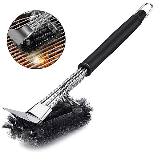 AMANKA Cepillo Barbacoa, Acero Inoxidable Cepillo para Barbacoa,Accesorios de Limpieza de Alta Resistencia para Barbacoa, para Outdoor y Camping Carbón Vegetal Parrilla de Gas eléctrico