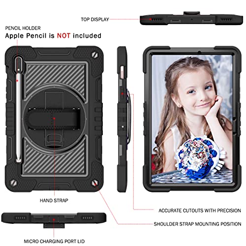Coque Samsung Tab S8 S7 antichoc rotative 360° à dragonne intégrée