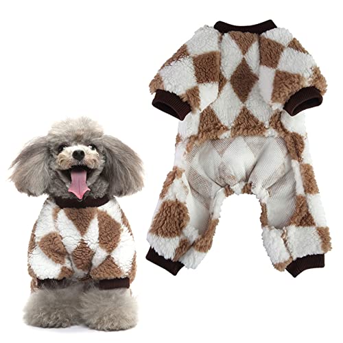 Bncxdc Pijama Perro, Abrigo Perro pequeño, Pijamas para Perros súper cálidos y acogedores para climas fríos, Mono para Perros, Pijamas para Gatos, Ropa de Invierno para Perros pequeños y medianos (L)