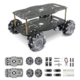 YonPhsy Mecanum Wheel 68mm 4WD Robot Car Chassis Omnidirectional Wheels with Metal Chassis and TT Motor for...