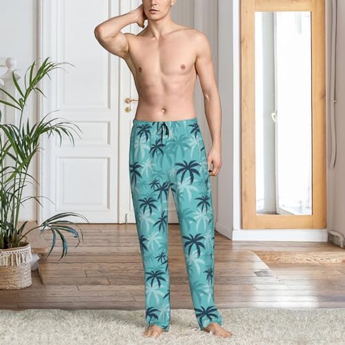 Vosery Mens Pajama Pants Bottoms With Pockets- Palm Tree_Al Soft Men Lounge Pants, Comfy Mens Pj Pants2