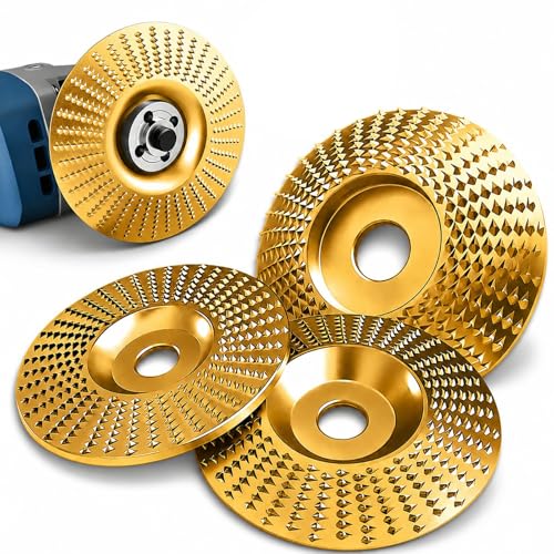 3PCS Angle Grinder Polishing Pad Flat Curve Inclined Carbon Steel Shaping Wheel Attachments for Wood Sanding Polishing and Surface Finishing