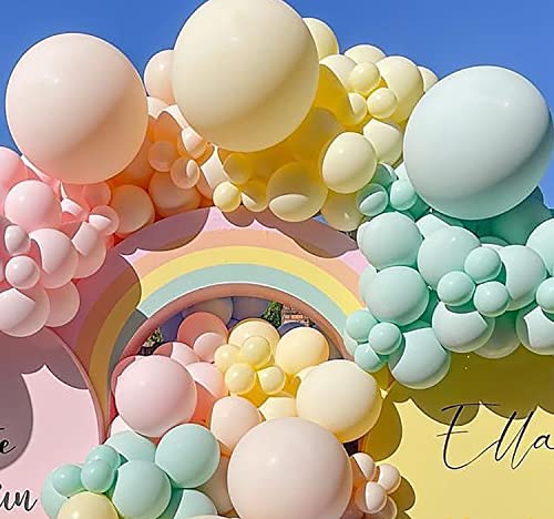 Image of 12 Inch Pastel Orange Balloons, 50 Pcs Latex Helium Macaron Balloons for Kid's Birthday Party, Baby Shower, Wedding, Graduate Party Decorations