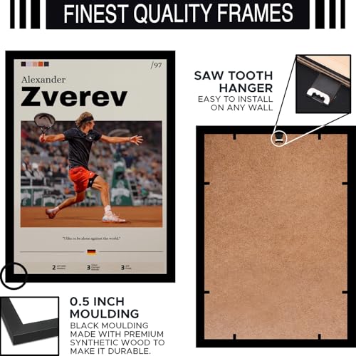 Image of BLINKART Alexander Zverev | Tennis Player | Synthetic Wood Photo Framed Wall Hanging Poster Room & Office Bedroom Living Boys And Girl Room Home Wall Hanging | 13x10 Inches