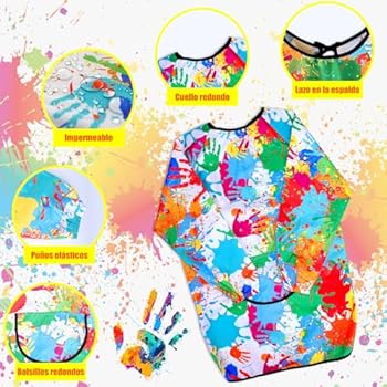 Delantal Para Niños, Delantales De Pintura 12 PCS 12 Colores Impermeables Tela No Tejida Delantales Para Manualidades Actividad De Pintura Artística, Eventos Comunitarios Y Cocina Para Cocinar