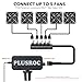 PlusRoc 12V PWM PC Fan Controller Pro with USB Type-C Power Cable & 4-Pin 5-Way Fan Hub Splitter, DC 12V Fan Speed Controller, 15–18W Output(Pro)