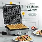 Cuisinart Belgian Waffle Maker with Pancake Plates, Nonstick Plates, 6 Browning Levels, Ready Indicator Lights, Temperature Control, Deep Waffle Pockets, WAF-300P1, Brushed Stainless #3