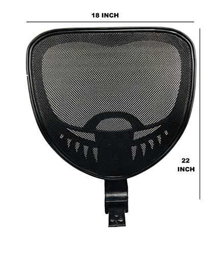 Image of GOYALSON Office Visitor revolving Boom Chair Back with headrest Spare Parts Accessories Smile Jali Model Chair Net Back with nut Bolts and Key Easily fit to Every Chair (Smile Back)