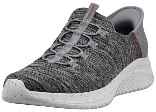 Skechers Men's Ultra Flex 3.0 Right Away Hands Free Slip-in Sneaker Loafer, Charcoal/Orange, 8 M US