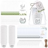 Nyvralora 50 Sets Wedding Favors for Guests Include Let Love Grow Seed Packets Kraft Paper Seed Envelopes Flowerpot Thank You Tags and Organza Gift Bags for Bridal Shower Wedding Party