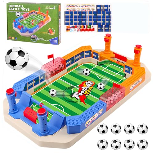 Fußball-Brettspiele, nicknack Fußball-Geschenke für Jungen, Tischfußballspiel mit 6 Mini-Kickern, Kicker-Brettspiel für Kinder und Erwachsene