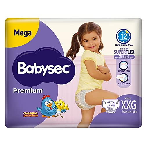 Fralda Babysec Galinha Pintadinha Premium XXG 24 Unidades