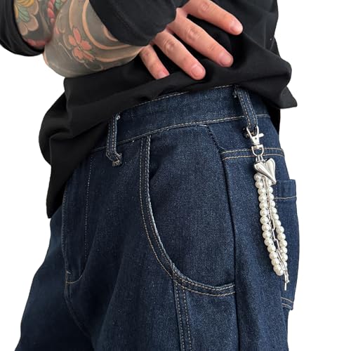 Pantalones hipster con perlas blancas para un look urbano y casual en tu rutina 4