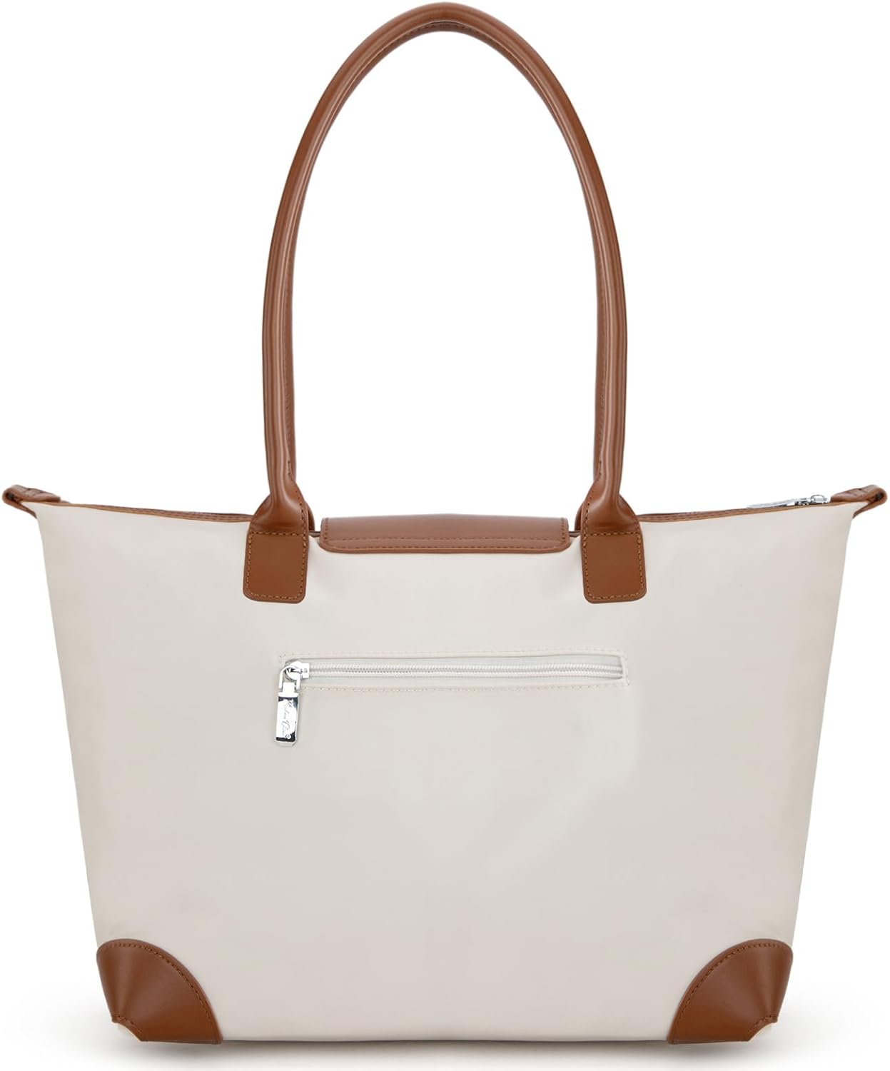 Milan Chiva Nylon Tote Bag for Women Large Shoulder Bag with Zipper Lightweight Foldable Work Tote