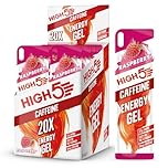 HIGH5 Caffeine Gels Running - Glucose Shots for Instant Energy and Running Fuel - Natural Fruit Juice Energy Shots - Sports Gel for Running, Cycling, Ultra Marathon, Ironman (Raspberry, 20 x 40g)