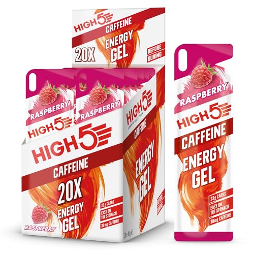 High 5 Energy Gel Plus - 20 x 38g Sachet - Raspberry