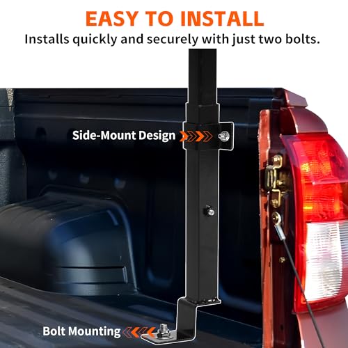 Image of MAXXHAUL Heavy Duty Truck Ladder Rack - Side Mount Alloy Steel, Adjustable 19-34 Inch Arms, 250 lb Capacity, Powder Coat Finish (70233)