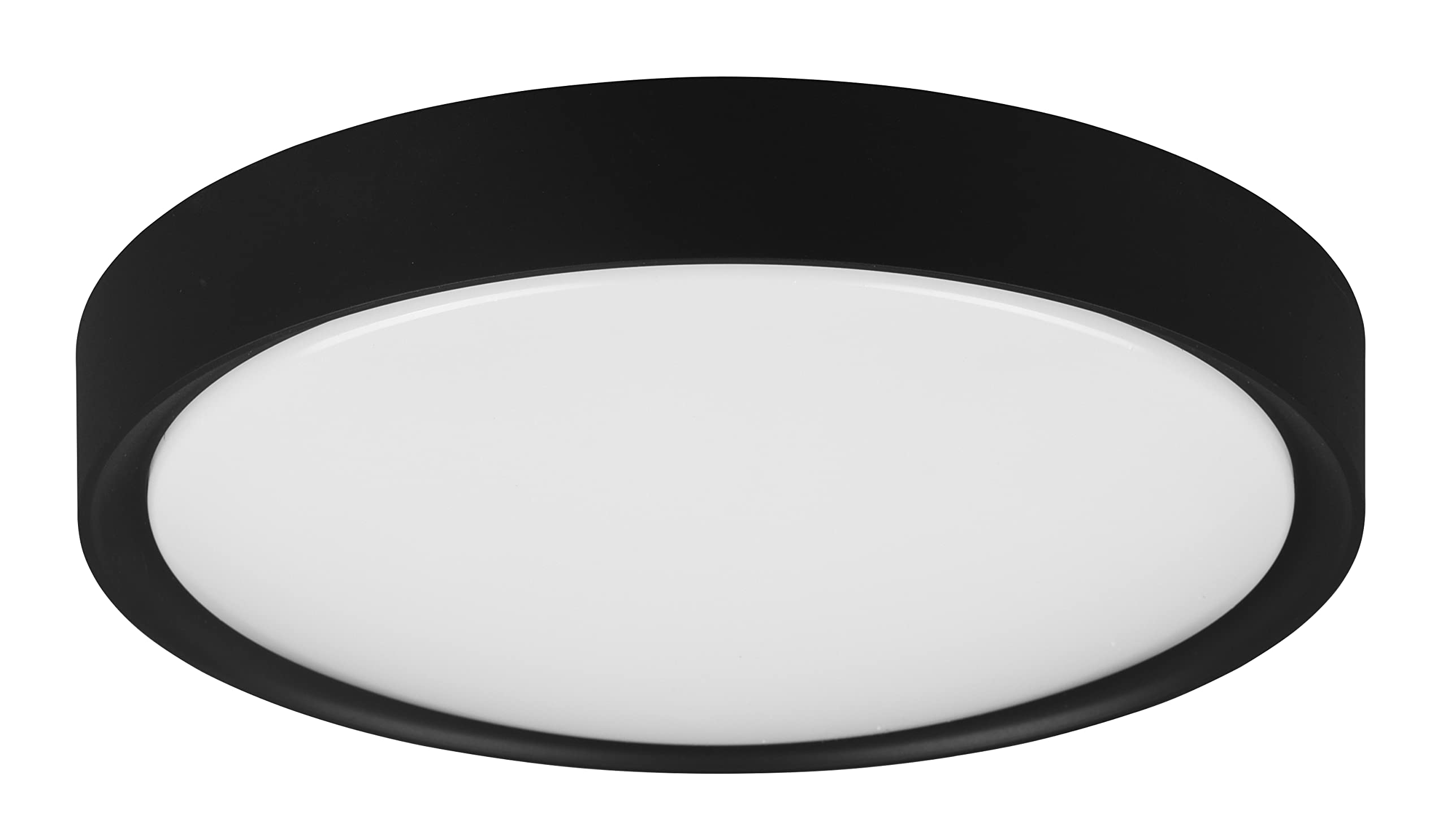 Trio Leuchten Clarimo 659011832 LED Ceiling Light Plastic Matte Black/White Acrylic Shade/Includes 18 Watt LED