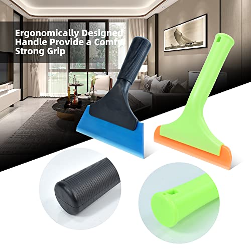 Reevaa Silicone Squeegee Window Rubber Squeegee Shower Squeegee Cleaning Kit,Car Windshield Water Blade Squeegee For Shower Glass Door, Mirror, Glass Door (Blue+Green) #TOP2