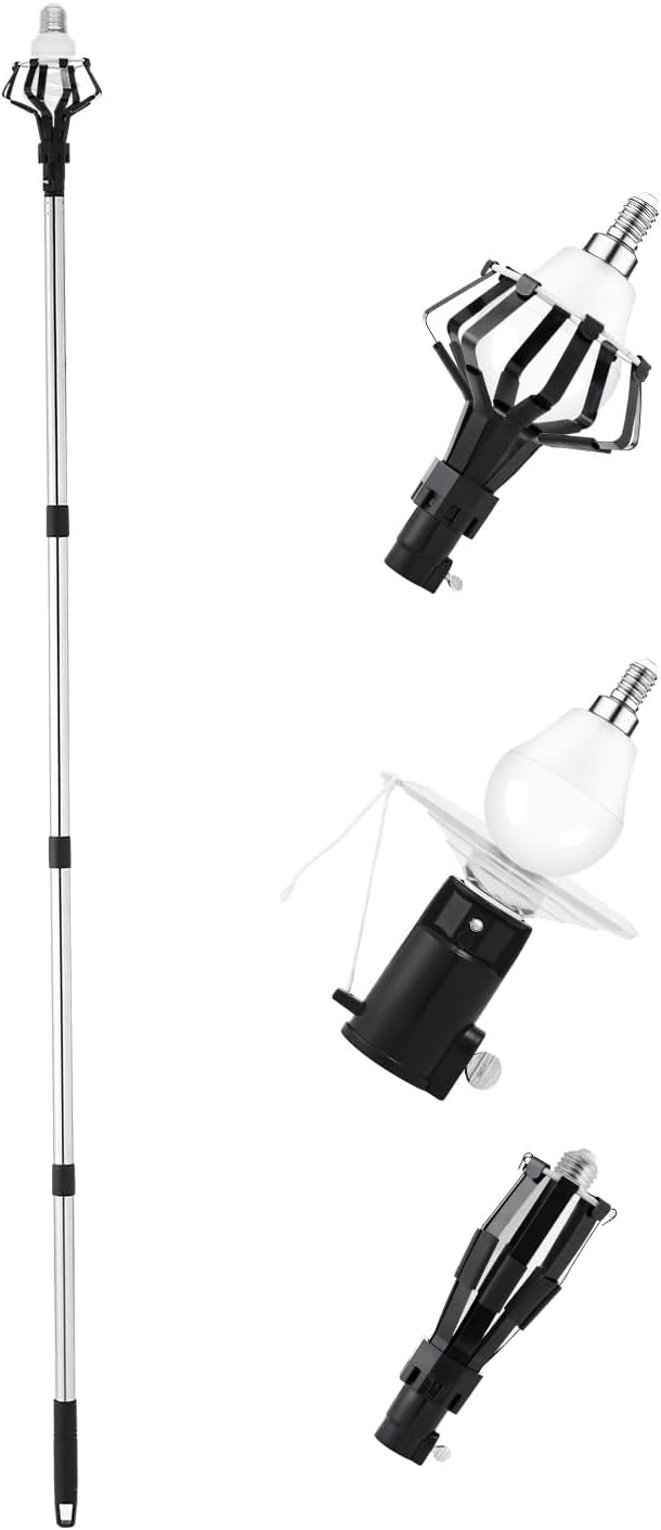 FullMonty Light Bulb Changing Kit, 12FT Assembled Light Bulb Pole