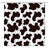 Cow Print Shower Curtain Black White Cowhide Farm Animal Black Spots Skin Western Rustic Vintage Cla