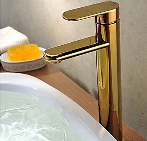 Robinet mélangeur Gowe Franco or finition unique poignée lavabo haut