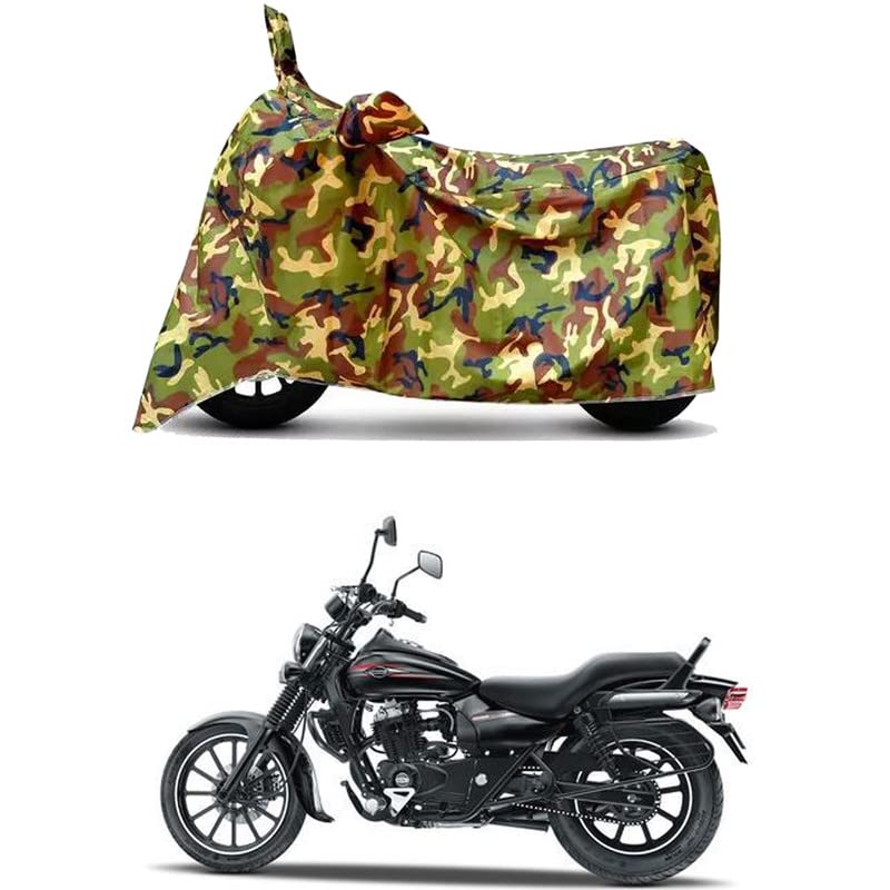 Image of Waterproof 100% PVC Coated Bike Scooty Two Wheeler Body Cover Compatible for Bajaj Avenger Cruise 220 /UV-Rays /Heat Protection /Birds Dropping /Scratchproof /Dust Proof /All [6X6 Jungle Print]