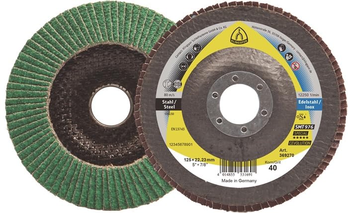 Klingspor Flap Disc SMT 976 125 x 22.23 mm Curved K80 Ceramic Corundum