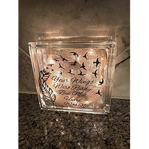 Your Wings Were Ready But My Heart Was Not Lighted Glass Block Night Light Memorial Gift Sympathy for Mother Bereavement Easter Your Wings Were Ready But My Heart Was Not Lighted Glass Block Night Light Memorial Gift Sympathy for Mother Bereavement Easter