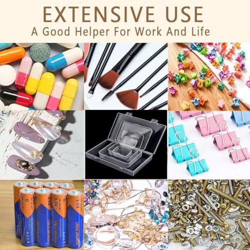 Image of Bead Storage Box,72pcs Transparent Plastic Storage Containers Different Sizes,Crayon Box, Small Item Management Box And Labels,DIY Jewelry Craft Nails, Bracelets, Jewelry, Diamonds, (5.3x3.15x1.2)