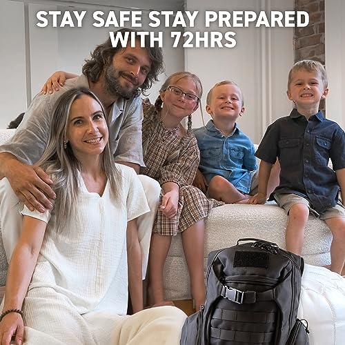72 HRS Deluxe Emergency Survival Kit - Heavy Duty 72 Hour Bag Survival Kit for Earthquake, Hurricane, Tsunami, Winter, Blackout - Includes Emergency First Aid Kit, Water, Food - Image 3