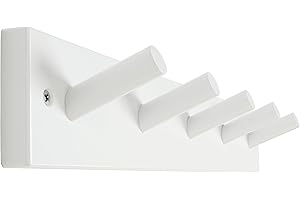 skoloo 16'' Wall Mounted Coat Rack, 5 Pegs Bamboo Wall Hook