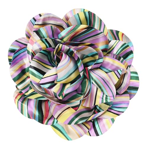Image of M METERXITY Extra Large Rose Flower Brooches, Lapel Pins Dainty Satin Fabric Big Camellia Oversized Brooch Pin