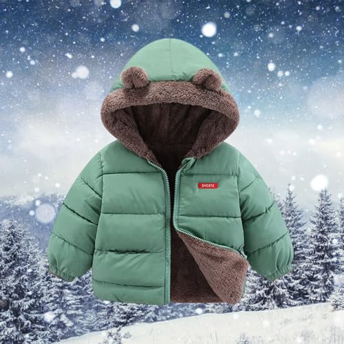 Winter Hooded Puffer Jacket for Boys Girls Fleece Lined Bear Ears Padded Windproof Warm Down Coat Kids 2025 Outerwear4