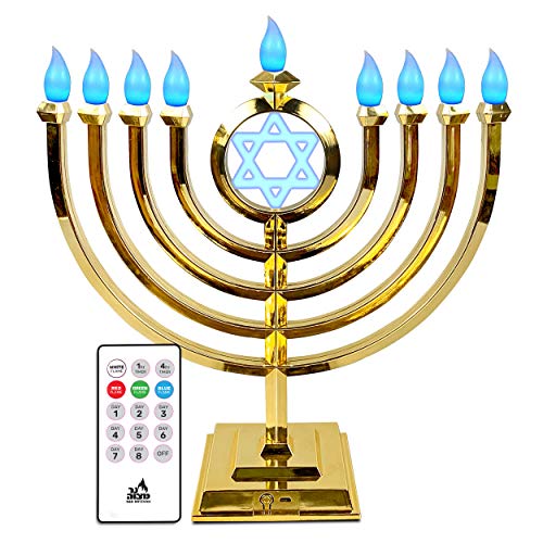 Menorah LED Chanukah para decoración del hogar con cable USB y pilas