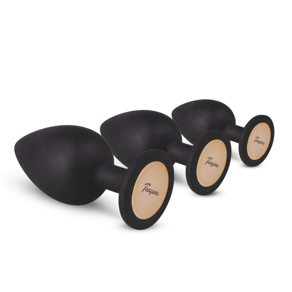 Teazers Buttplug Set – Silicone Triplicare Plug Anale Set di 3 Diverse Dimensioni - Adatto per principianti e utenti avanzati – Buttplug per Donna e Uomo - Nero
