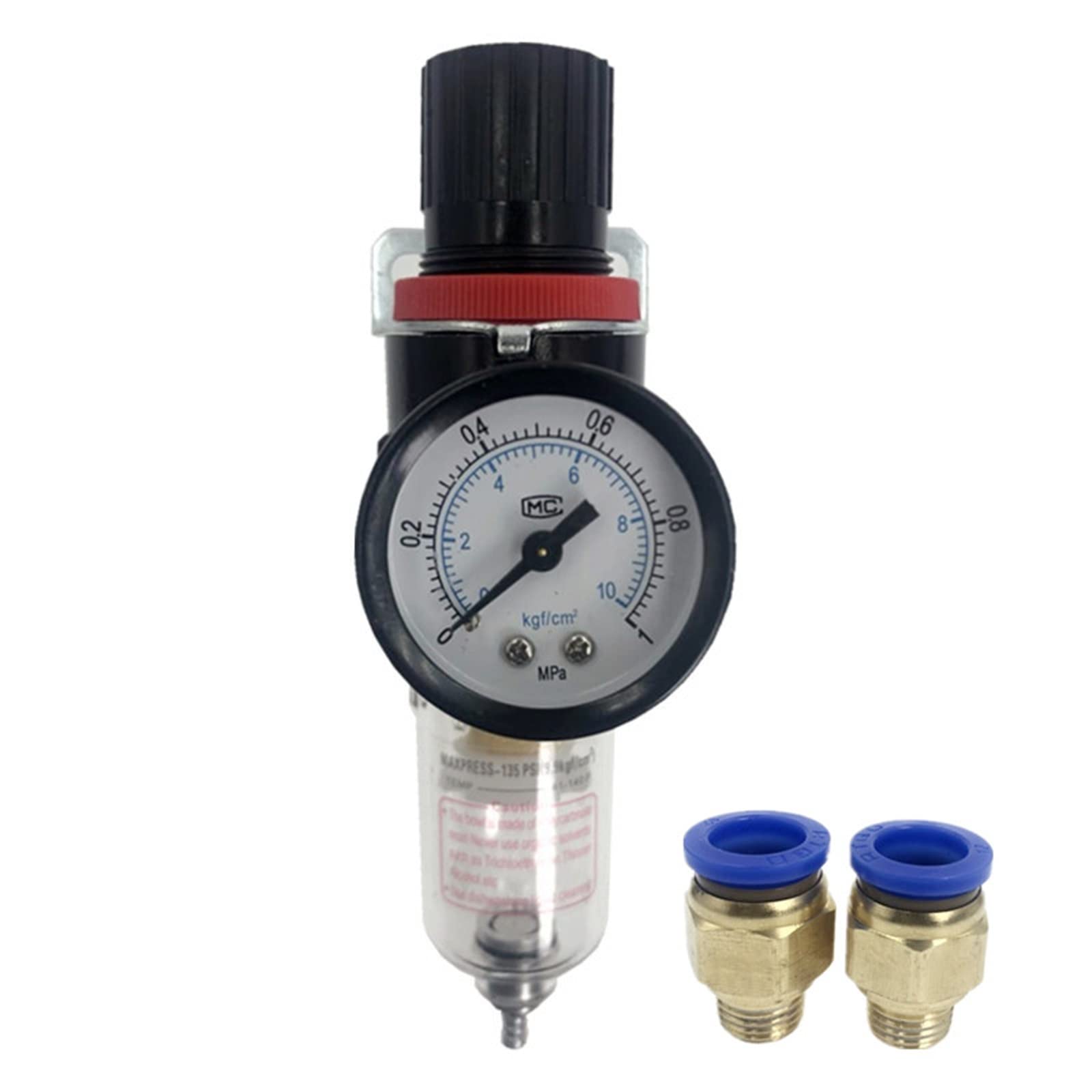 1 sztuka AFR-2000 pneumatyczny regulator filtra jednostka przygotowania powietrza, przełącznik ciśnieniowy, manometr AFR2000 (kolor: AFR-2000) (Afr-2000 W, Pc-12 mm)