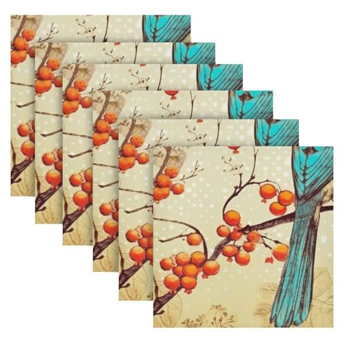 Servilletas de tela cuadradas satinadas Spring Birds x6 miniatura 6