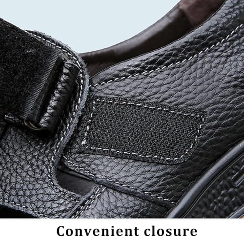 Men's Outdoor Hiking Walking Sandals Closed Toe Leather Business Office Sandals Casual Summer Fisherman Beach Driving Shoes3