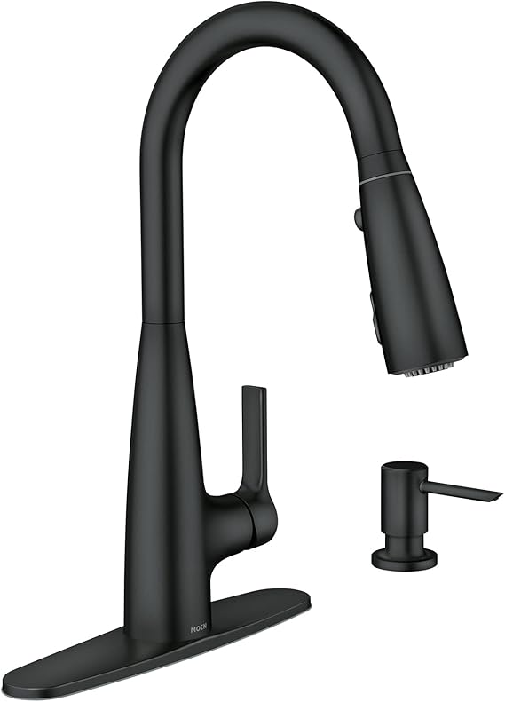 Moen 87627EIBL Haelyn Single-Handle Pull-Down Sprayer Kitchen Faucet