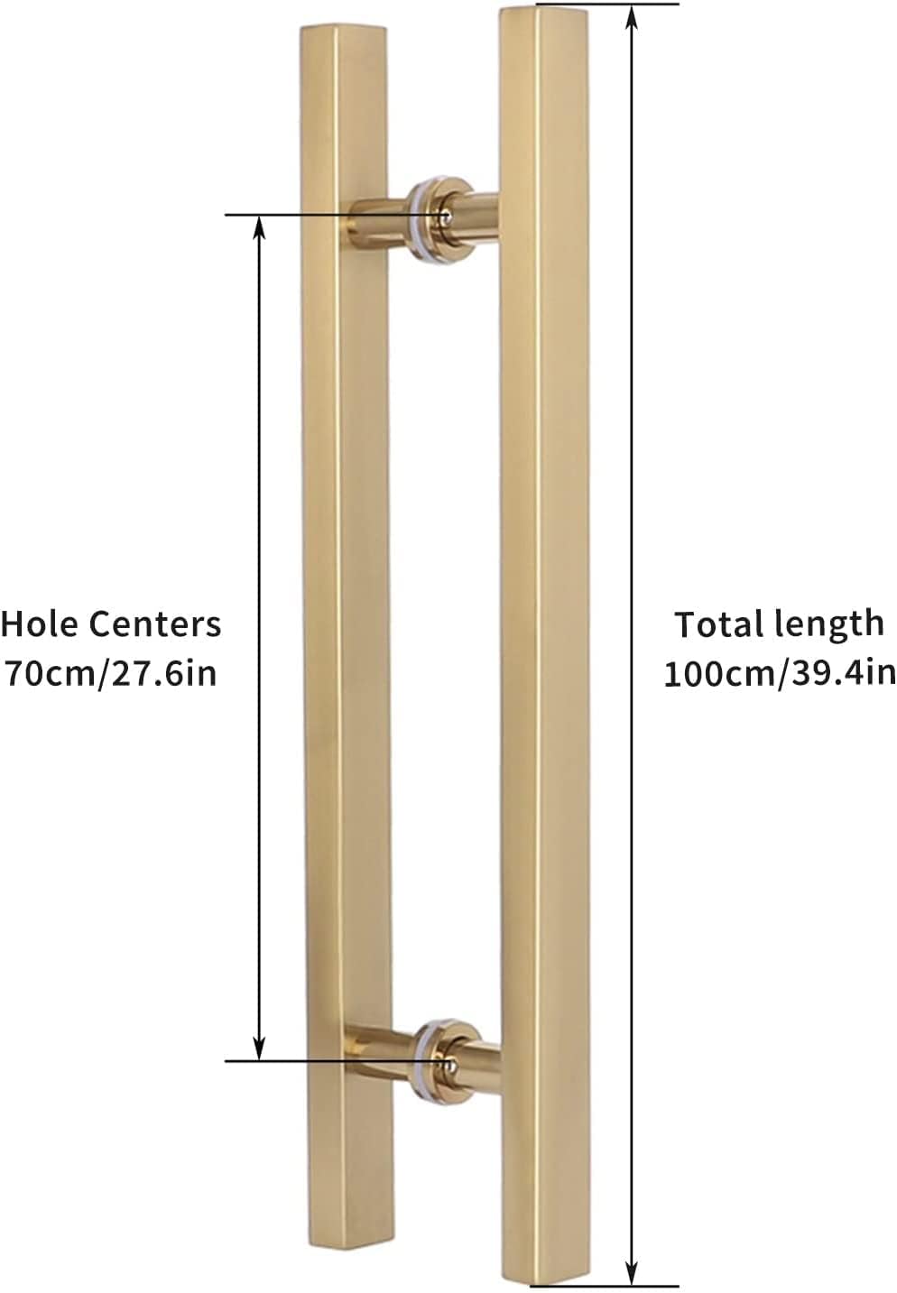 Sliding Door Handle Set,Stainless Steel Pipe Door Push Pull Bar Handle with Hardware Handle for Interior Exterior Glass Wooden Door