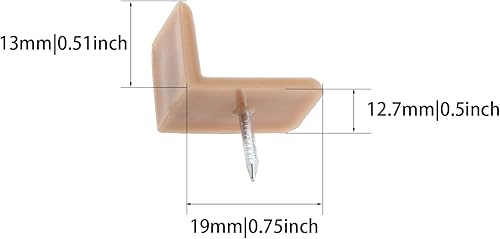 Miniatura 2 de Drawer Tack Glide RLECS - 30 piezas de 0.748 in0.75 pulgadas en forma de L para reparar tocadores, color marrón